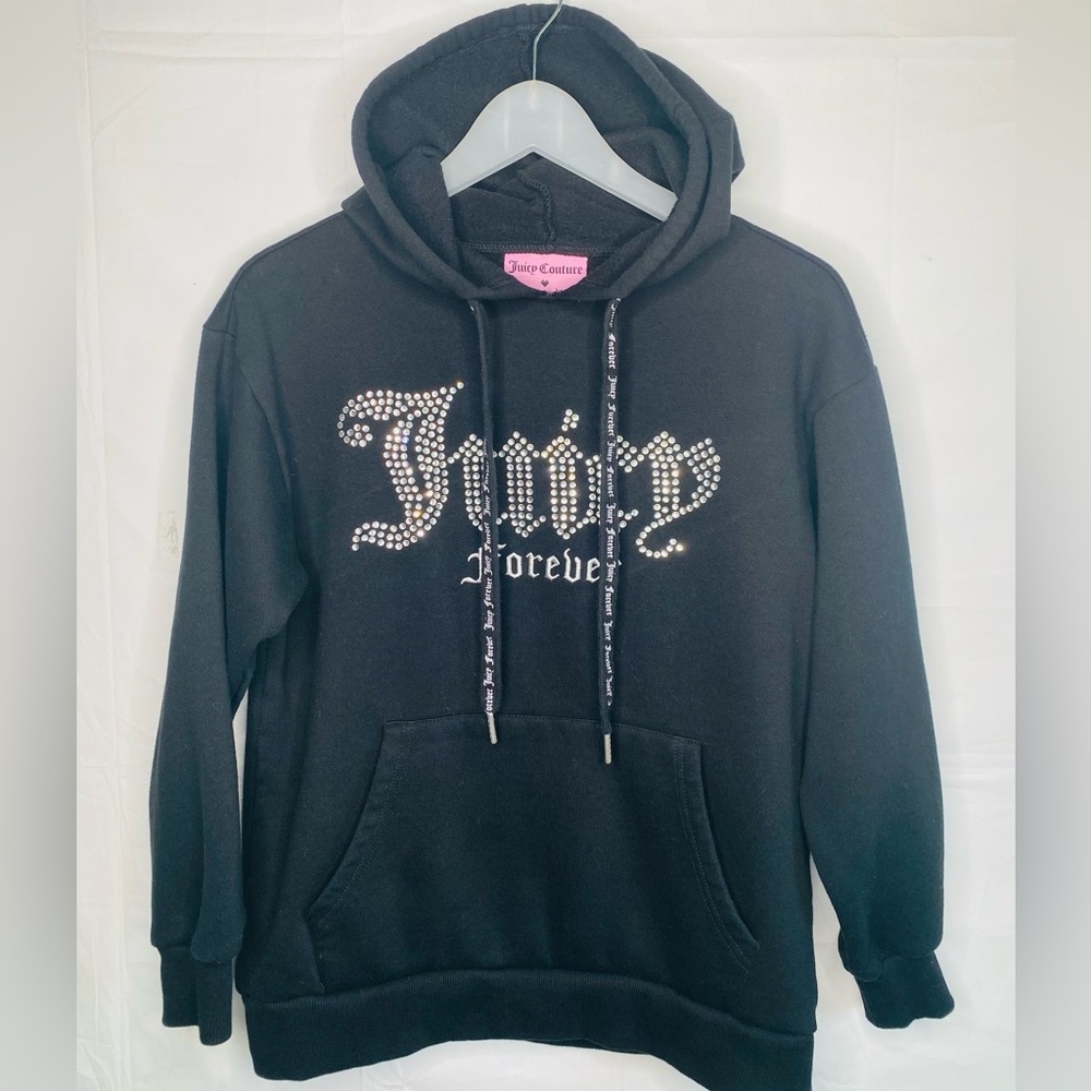 Juicy Couture Black Rhinestone 'Juicy Forever' Hoodie